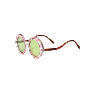 Lunettes de soleil rondes à monture complète, monture multicolore, verres miroir roses, unisexe, adulte, mode décontractée, légères - Product Image 5