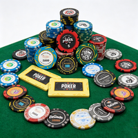 Conception personnalisée de jetons de poker multi-faces de 14 grammes avec logos imprimables, adaptés aux soirées casino et aux divertissements