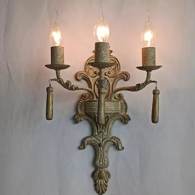 미국 복고풍 레스토랑 벽 램프, 유럽 나무 벽 장식 램프, 프랑스 침대 옆 램프