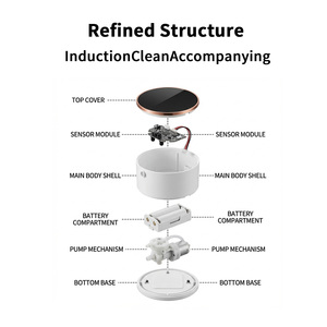 Distributeur de savon sans contact YEETE 300ml IPX4 avec écran LED, chargement magnétique, ABS 60x60x130mm pour la maison, la cuisine et la salle de bain - Product Image 3