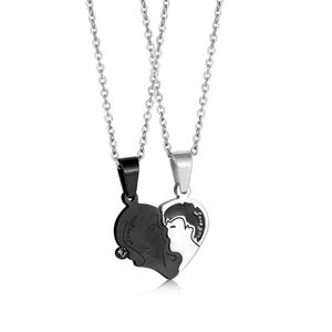 Collar con Colgante de Corazón Roto Chapado en Oro para Enamorados Chinos, Regalo de San Valentín - Product Image 3