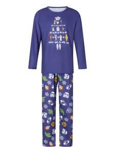 RUIQUWIN, conjunto de pijama con estampado de dibujos animados familiares de Navidad suave de 2 piezas para mujer, ropa de casa transpirable al por mayor para la temporada de otoño - Product Image 3