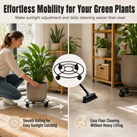 Support de plantes pour jardin avec 4 roues, chariot à plantes en métal, déplaceur de pots de fleurs en fer