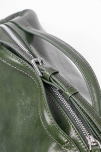 Custom Lady Fashionable Genuine Leather Retro <b>Crossbody</b> <b>Bag</b> <b>Large</b>-Capacity Boston <b>Bag</b> Made Emerald Green Oil Wax Cowhide All - Product Image 5