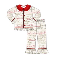 Haute qualité enfants vêtements 100% coton imprimé famille correspondant pyjamas joyeux noël filles vêtements pyjamas ensembles pour vêtements de nuit