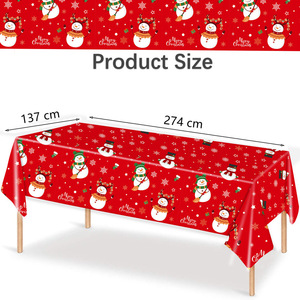 Nappe de table jetable Yunik pour fête de Noël, en PE, 137xrsdj003, décoration de fête pour l'aménagement des lieux - Product Image 3