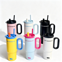 Gobelet isotherme Startiger Ice Master 750 ml avec poignée et deux pailles, en acier inoxydable 316, pour voiture, bureau et extérieur