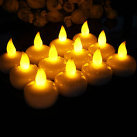 Velas falsas para decoración de fiestas de boda, luces de té impermeables, a pilas, sin llama, flotantes