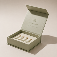 Boîtes d'échantillons de parfum magnétiques écologiques en forme de livre, mat, pour flacons d'huile de 1ml à 10ml, boîtes cadeaux de voyage avec inserts en mousse, vente en gros