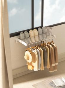 SoYoung Nuevo Tendedero <span class=keywords><strong>de</strong></span> <span class=keywords><strong>Ropa</strong></span> Portátil <span class=keywords><strong>de</strong></span> Aluminio con 7 Varillas y 4 Ganchos, Tendedero <span class=keywords><strong>de</strong></span> Pared para Baño o Interiores - Product Image 4