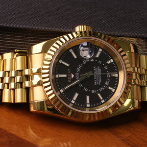 Montre-bracelet homme de luxe moderne en acier inoxydable doré, étanche, lumineuse, mécanique, <span class=keywords><strong>Seiko</strong></span> <span class=keywords><strong>Mod</strong></span> - Product Image 2