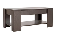 Table basse en bois H, design minimaliste antique, écologique, hauteur réglable avec rangement