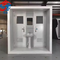 Baño Portátil Prefabricado de Lujo Moderno, Unidad Doble, con Panel Sándwich y Lavabo, para Parques y Resorts