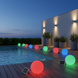 IP55 방수 및 리모컨 기능이 있는 도매용 태양광 LED RGB 조경 볼 조명 (크리스마스, 할로윈, 웨딩, 가정 정원용) - Product Image 1