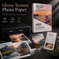 Papier photo brillant A4 imprimable jet d'encre, texture brillante, pour impression photo, papier photo brillant en gros, rouleau jumbo
