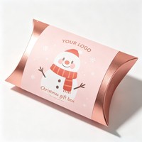 Kotak Kertas Natal Bentuk Bantal Daur Ulang Grosir Murah untuk Permen Gantungan Kunci Hadiah Mainan Kemasan Snack