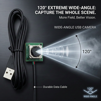 Caméra Web 12*12mm 5MP avec autofocus, mini micro intégré, USB 2.0, Full HD, grand angle 120 degrés pour ordinateur portable