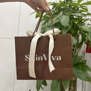 Sac d'emballage en papier de luxe personnalisé, cosmétiques, vêtements, shopping, poignée découpée, sac cadeau personnalisé avec votre propre logo - Product Image 2