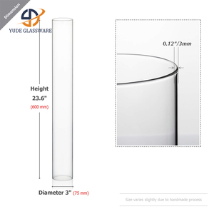 Porte-bougie cylindrique en verre soufflé à la <span class=keywords><strong>main</strong></span>, élégant et professionnel, pour décoration de mariage et d'hôtel de luxe - Product Image 2