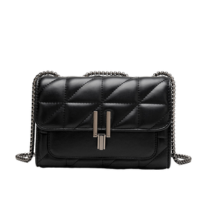 Bolso de Hombro Oujia de Moda, Tipo Bandolera, con Diseño de Rejilla, Cierre de Cremallera, Cadena y Material de PU, para Mujer, Todas las Temporadas - Product Image 1