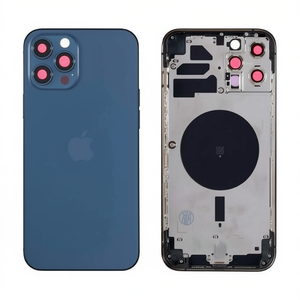 Coque arrière de remplacement pour Apple iPhone 12 Pro Max avec châssis bleu - Product Image 2