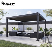Outdoor-Aluminium-Gartenpergola Wasserdichtes Motorisiertes Lamellendach Bioklimatische Gartenlaube Moderner Pavillon