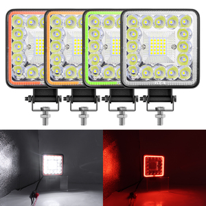Luz auxiliar luces todoterreno 4x4 123W foco con COB Angels Eyes coche barra adicional luz LED 4 pulgadas tractor excavadora bombilla - Product Image 2