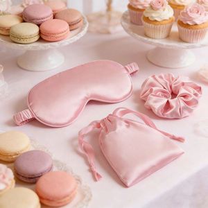 Satin Hair Scrunchie Storage Pouch 3Pcs Sleeping <b>Eye</b> <b>Cover</b> Gift Set Comfortable <b>Sleep</b> Blindfold - Product Image 4