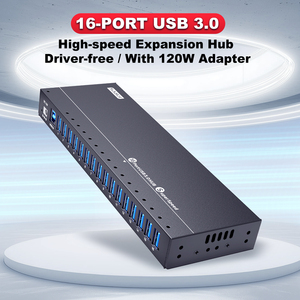 Sipolar A-316 16 <strong>Port</strong> USB 3.0 <strong>Hub</strong> Powered USB Splitter 12V 10A Adapter Data <strong>Hub</strong> for Tablet Phone Charging Station - Product Image 1