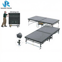 Scène pliante en acier galvanisé certifiée TUV, conception modulaire, capacité de charge de 500 kg, antirouille, pour utilisation en extérieur