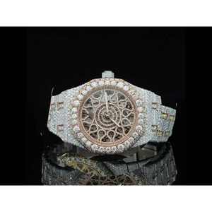 <b>Digital</b> Luxury <b>Watches</b> with Moissanite Diamond Ronda Movement Stainless Steel Case Pointer Dial Glass - Product Image 4