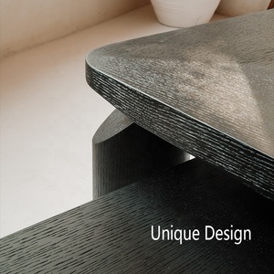 Hiện Đại Tối Giản Hình Chữ Nhật Màu Đen Gỗ Sồi Làm Tổ Bàn Cà Phê Cho Phòng Khách Trung Tâm Sử Dụng - Product Image 5