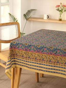 Nappe de table imprimée en blocs indiens nappe en coton fleuri nappe imprimée en blocs Rajasthani pour la maison et l'hôtel - Product Image 6