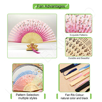 Conception personnalisée d'invitation de mariage éventails pliants en papier de bambou décorations peintes ventilées à la main imprimées sur une machine spéciale