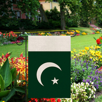 Drapeau du Pakistan en lin de haute qualité pour l'extérieur, 12*18 pouces, plus de styles pour votre choix