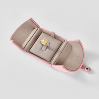 Boîte à bijoux de luxe en velours FANXI, faite à la main, double ouverture, rose, couleur et taille personnalisables, pour bagues, pendentifs, bracelets, chaînes