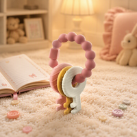 Bracelet de dentition en silicone pour bébé, jouet à mâcher apaisant pour nourrissons, bracelet-clé en silicone, anneau de dentition pour bébés