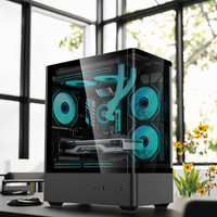 Oem Odm haut de gamme 2025 nouveau boîtier de jeu en verre incurvé pour PC de jeu avec alimentation 250W