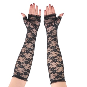 Guantes largos <span class=keywords><strong>de</strong></span> encaje <span class=keywords><strong>de</strong></span> medio dedo para <span class=keywords><strong>mujer</strong></span>, Mangas <span class=keywords><strong>de</strong></span> brazo transpirables, cubierta para cicatrices, <span class=keywords><strong>tatuajes</strong></span>, conjuntos al por mayor, protección solar sin dedos - Product Image 5
