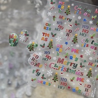 Autocollants pour ongles motif sapin de Noël à carreaux mignons, décalcomanies pour ongles feuilles d'érable roux-automnales