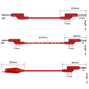 1M istiflenebilir çift 4mm muz fiş muz fiş multimetre Test kabloları kablo kiti 1000V/19A 5 renkler - Product Image 3
