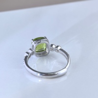 Bague en argent sterling 925 plaqué rhodium avec pierre naturelle taillée en coussin (peridot/améthyste/citrine) pour femme, idéale pour les fêtes et les cadeaux – Vente en gros usine