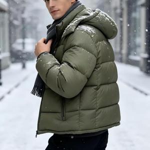 Chaqueta Acolchada de Algodón con Capucha para Hombre, Proveedor Chino, Nueva Chaqueta de Invierno Cálida y Gruesa con Cuello de Piel Sintética, Moda Urbana Casual - Product Image 3