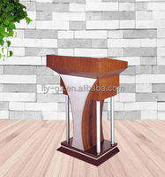 Muebles/Púlpito de Iglesia/Atril CT-39, Muebles Escolares Modernos, Púlpito de Iglesia de Vidrio y Madera, Diseños de Púlpito de Iglesia de Madera, Resistente