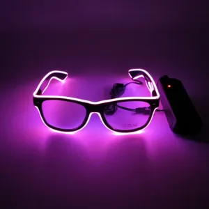 매력적인 다채로운 소리 활성화 EL 와이어 Led 빛나는 안경 빛나는 파티 안경 장식 선물
