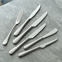 Ensemble de couverts en acier inoxydable de haute qualité pour hôtel, avec manche gravé, vaisselle de table, ensemble de couverts pour restaurant