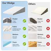 Alivio del dolor Anti ronquidos Cama médica barata para pacientes Cama triangular de 30 grados Almohada de cuña ajustable Cuña grande