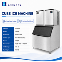 Machine à glaçons avec sortie de glaçons en cubes pour bars et clubs, avertissement de manque d'eau, alarme de panne et guide de mise en marche à distance