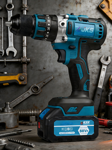 Taladro percutor inalámbrico <span class=keywords><strong>de</strong></span> litio <span class=keywords><strong>de</strong></span> 21 V azul, con brocas prácticas para diversas tareas - Product Image 6