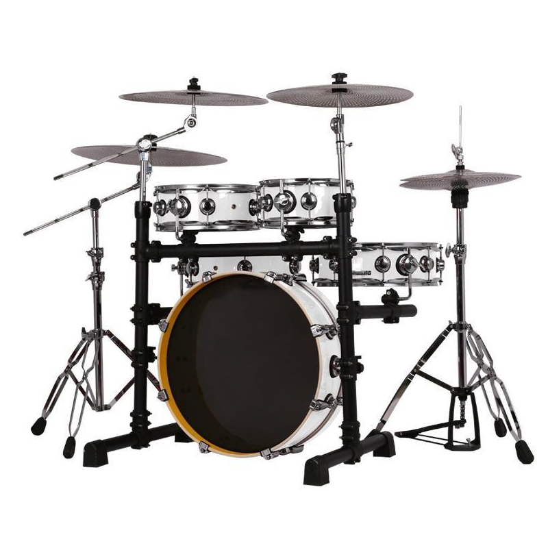 Blanc nacré 5 fûts 3 cymbales [cymbale souple]